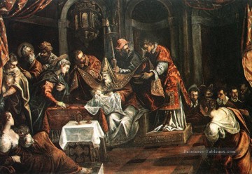 La Circoncision italienne Renaissance Tintoretto Peinture à l'huile